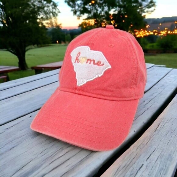 Home Free South Carolina Weathered Peach Adjustable Strapback Hat Baseball Cap - Picture 1 of 11